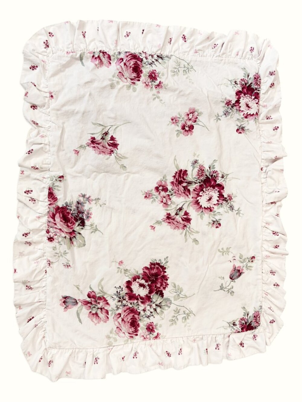 Simply Shabby Chic Floral Ruffle Pillowcase Cotton Standard Queen Size Bedding
